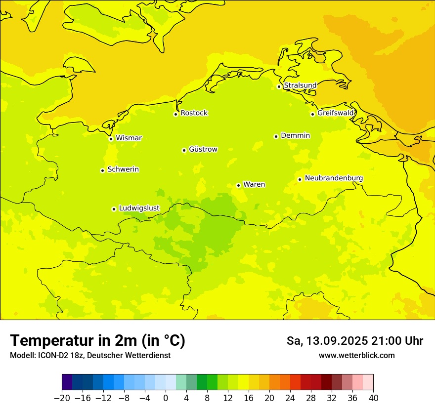 Modellkarten Temperatur