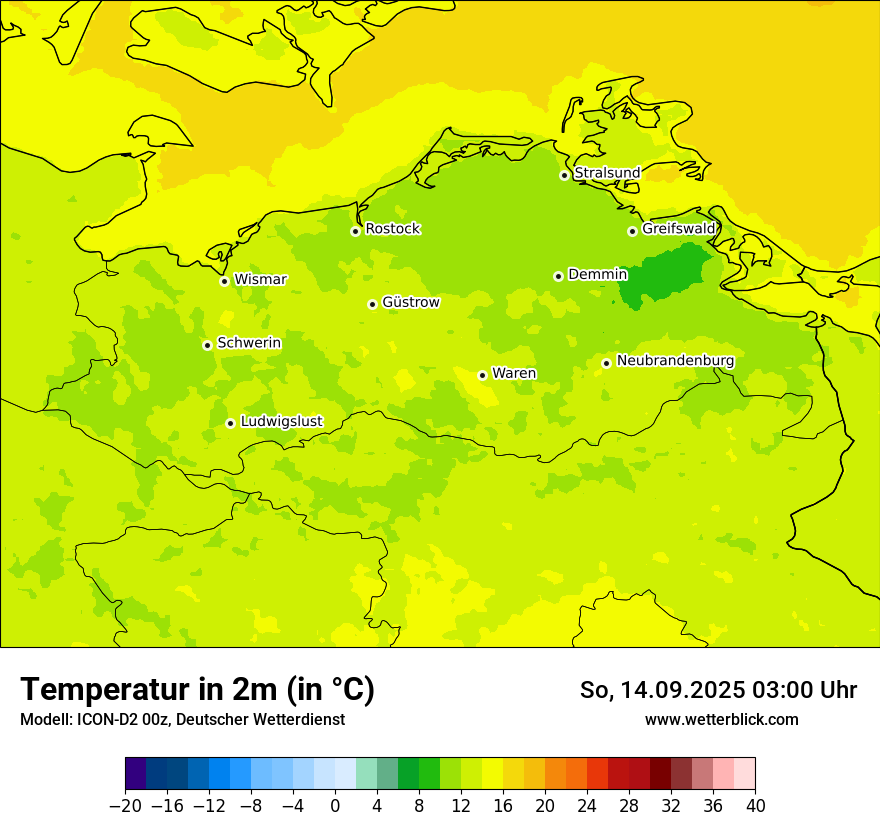 Modellkarten Temperatur