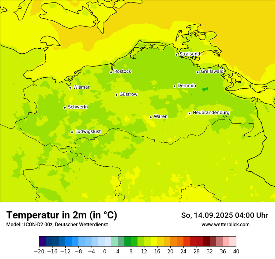 Modellkarten Temperatur