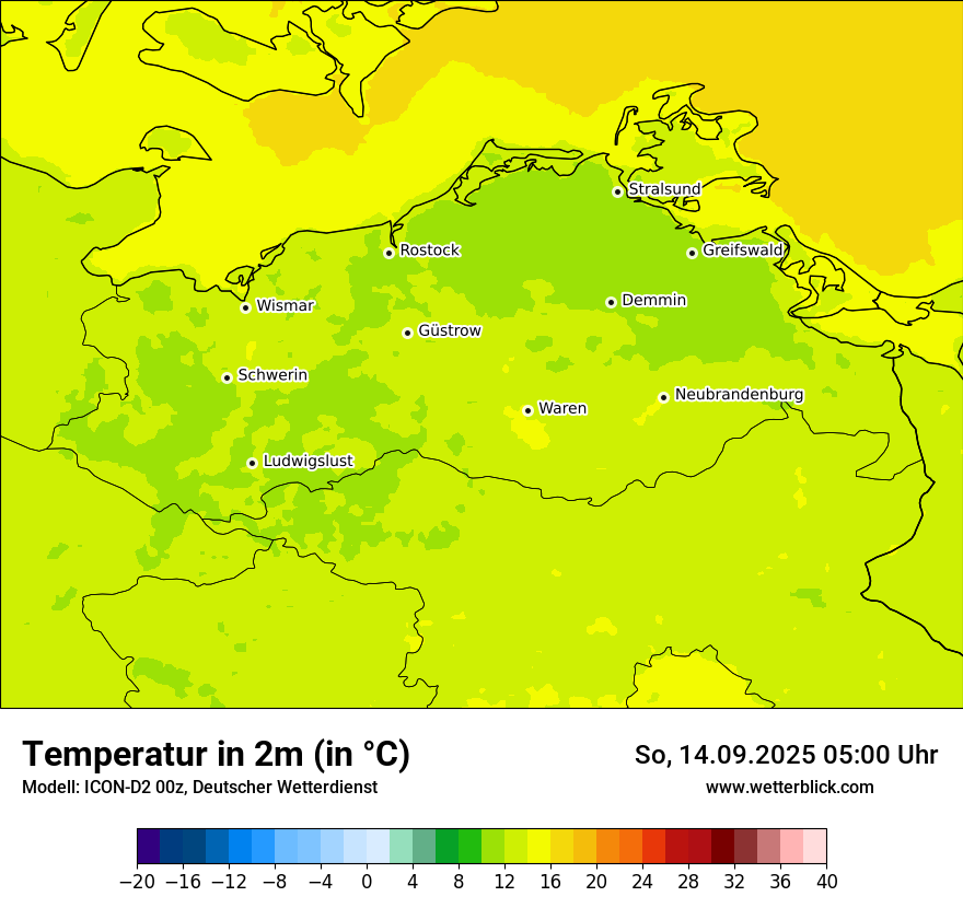 Modellkarten Temperatur