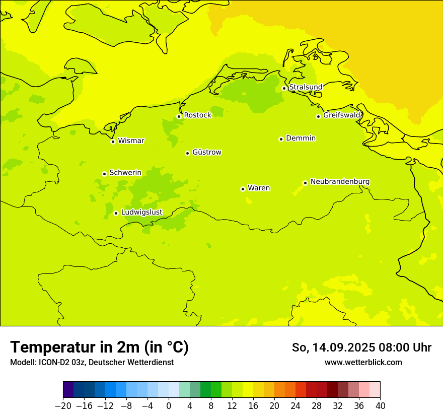 Modellkarten Temperatur