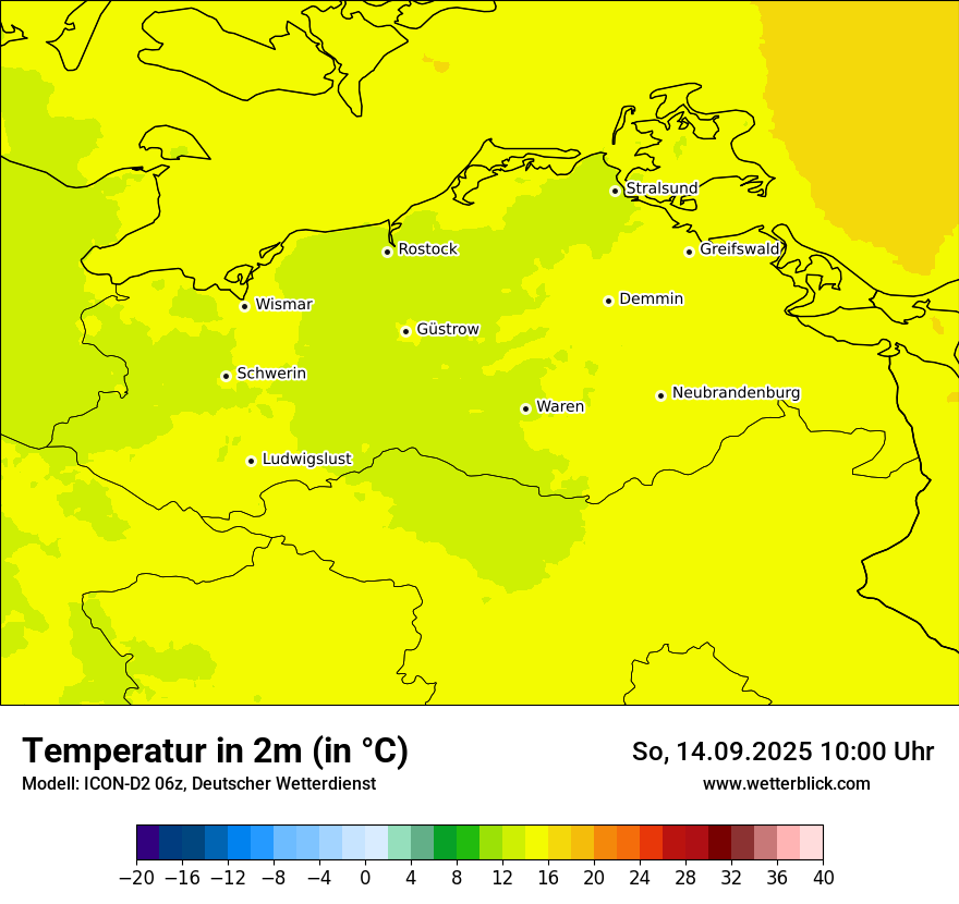Modellkarten Temperatur