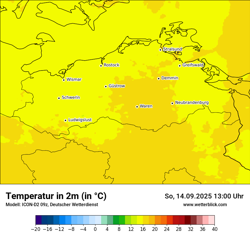 Modellkarten Temperatur