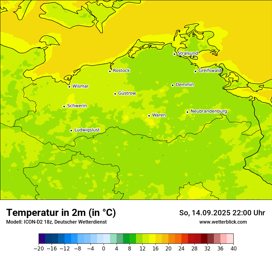 Modellkarten Temperatur