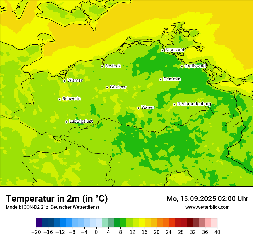 Modellkarten Temperatur