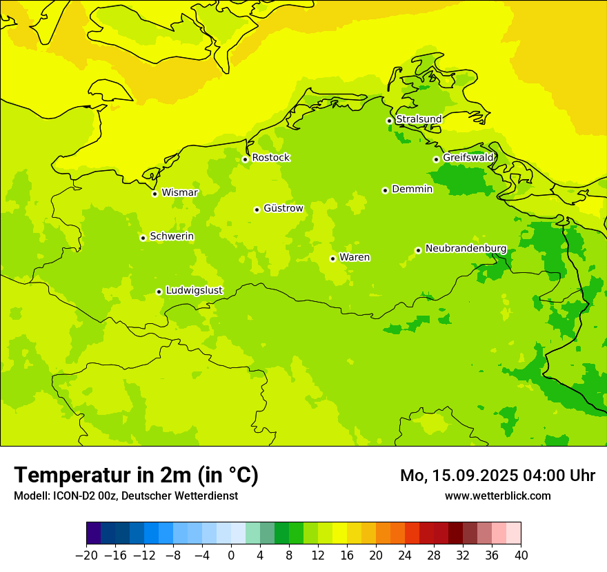 Modellkarten Temperatur