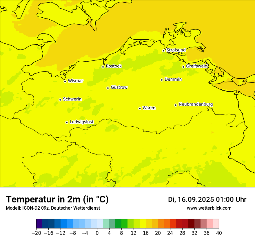 Modellkarten Temperatur