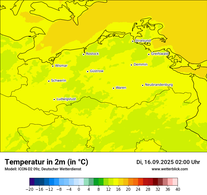 Modellkarten Temperatur