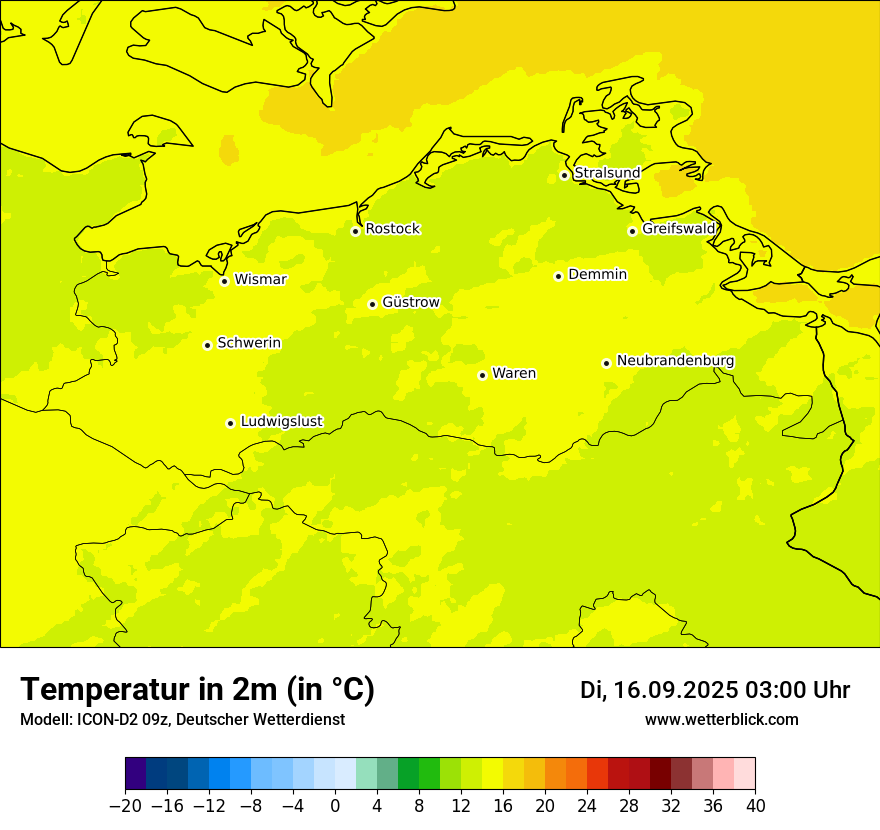 Modellkarten Temperatur