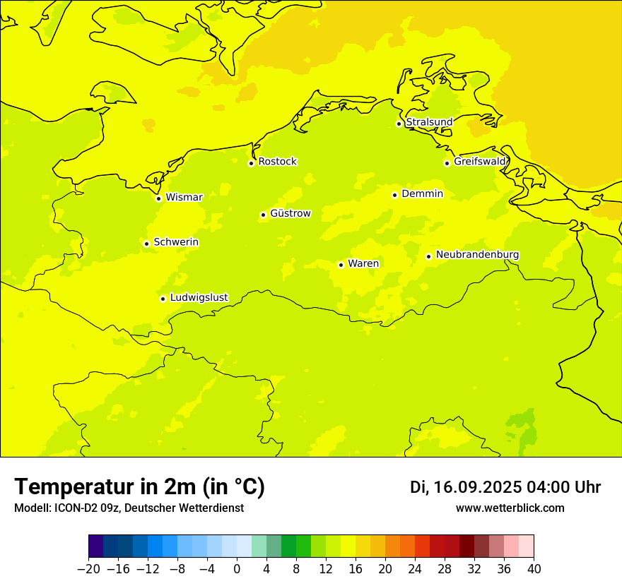 Modellkarten Temperatur