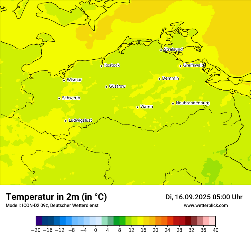 Modellkarten Temperatur