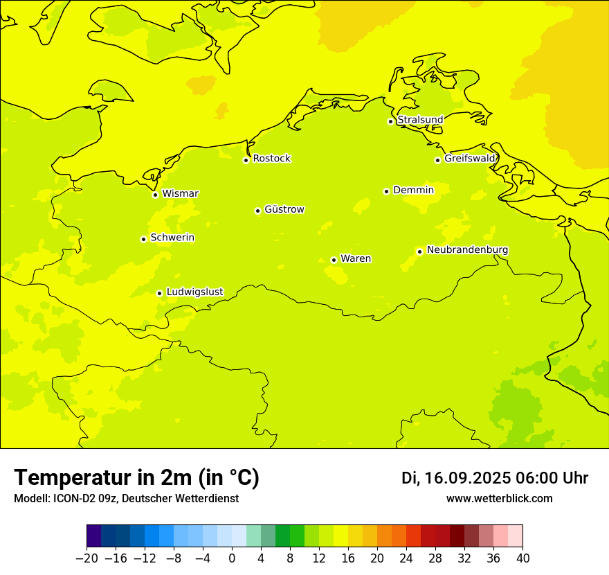 Modellkarten Temperatur