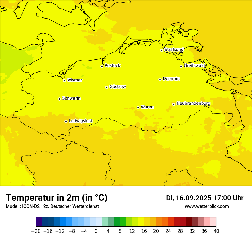 Modellkarten Temperatur