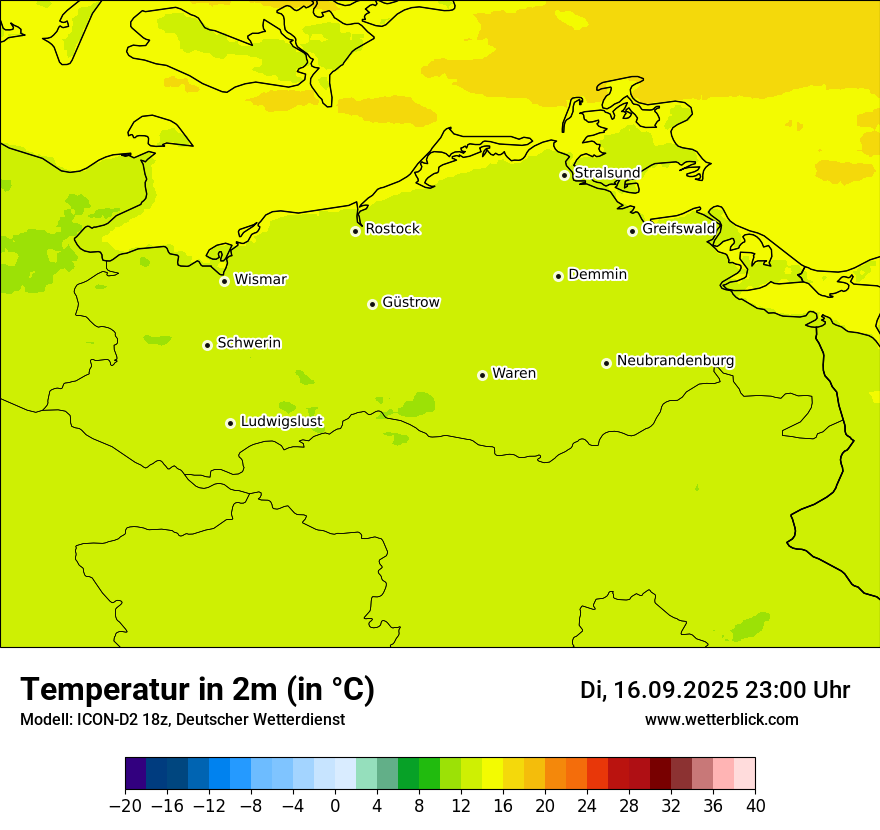 Modellkarten Temperatur