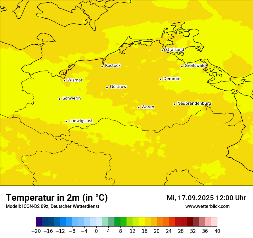 Modellkarten Temperatur