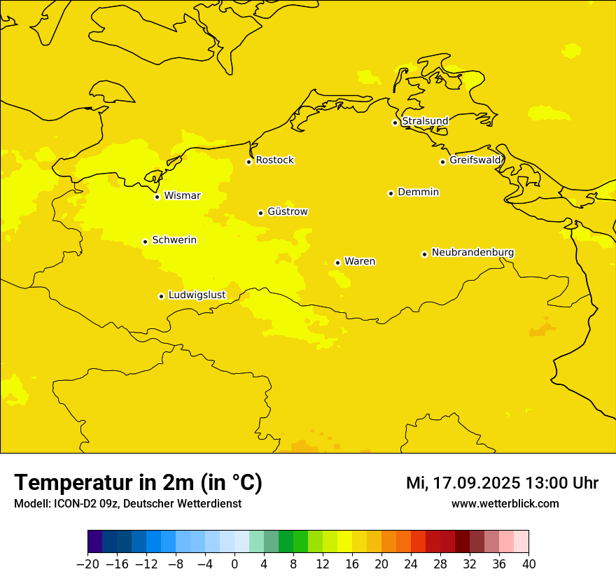 Modellkarten Temperatur