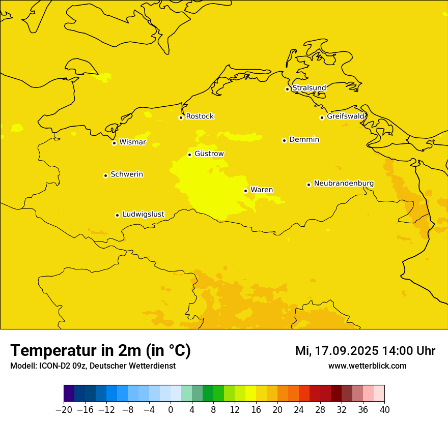 Modellkarten Temperatur