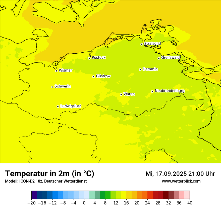 Modellkarten Temperatur