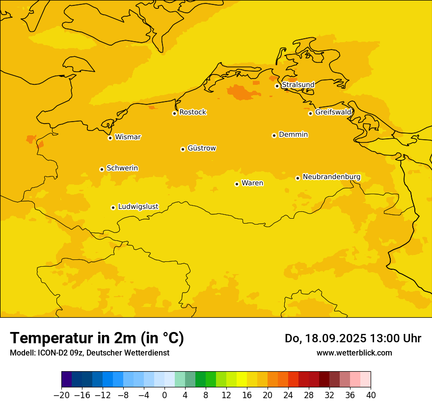 Modellkarten Temperatur