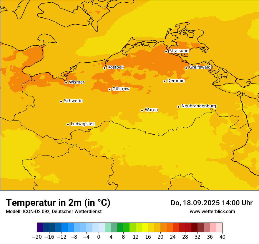 Modellkarten Temperatur
