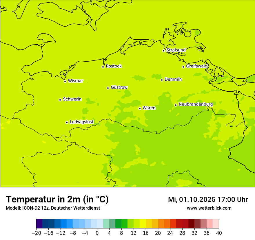 Modellkarten Temperatur