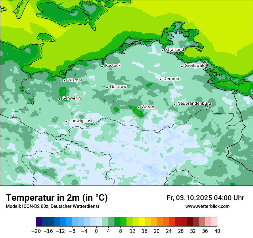 Modellkarten Temperatur
