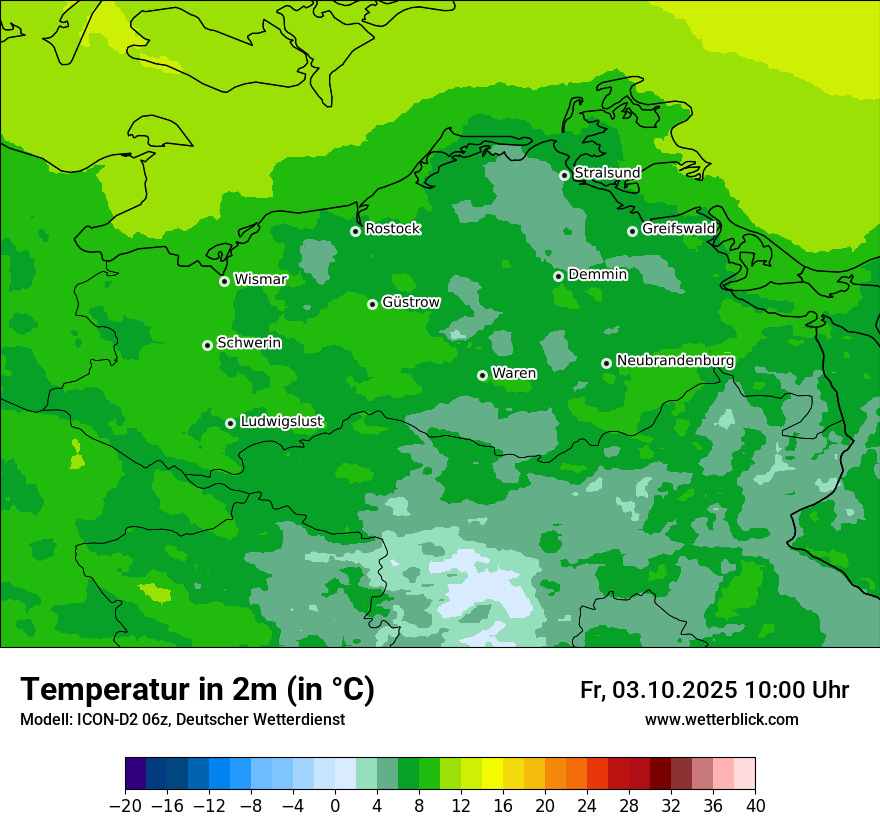 Modellkarten Temperatur