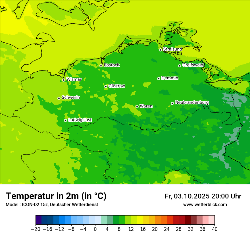 Modellkarten Temperatur