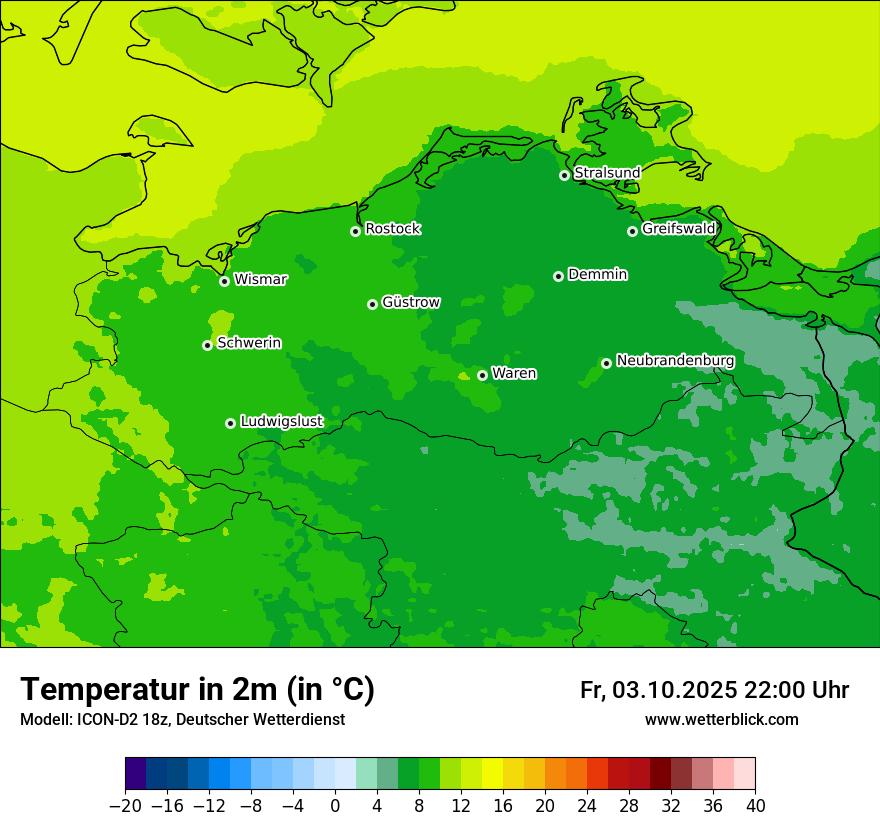 Modellkarten Temperatur