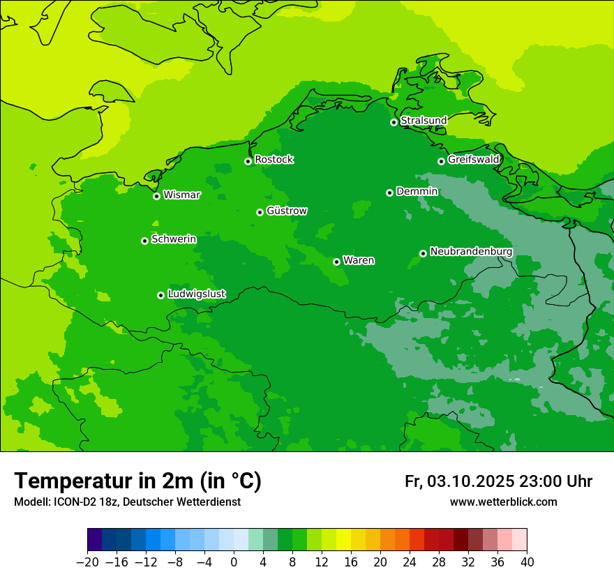 Modellkarten Temperatur