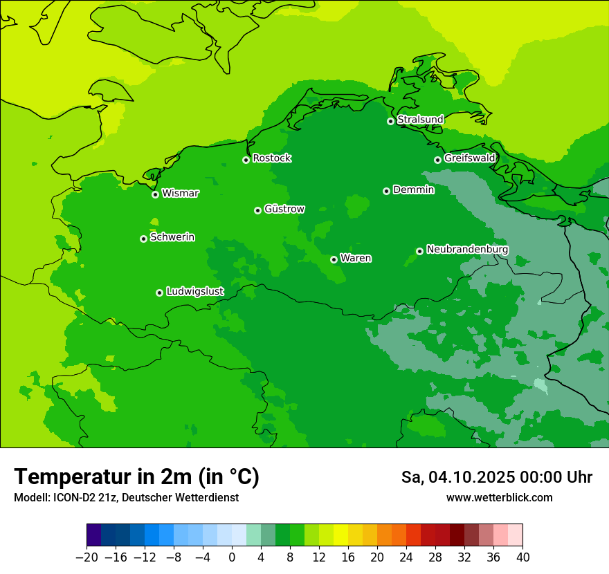 Modellkarten Temperatur