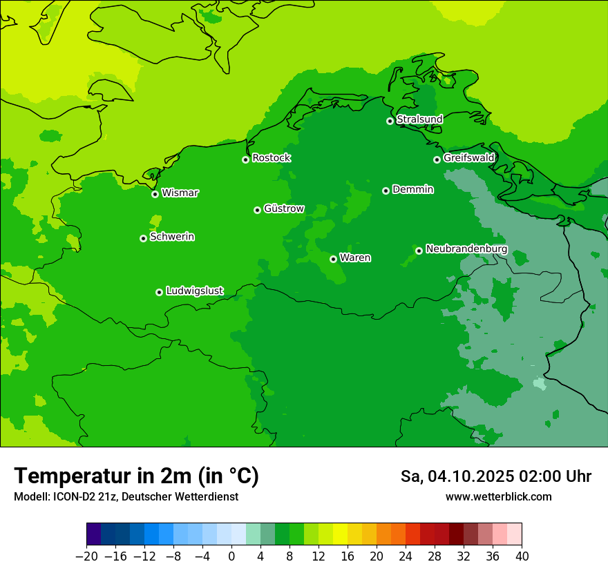 Modellkarten Temperatur