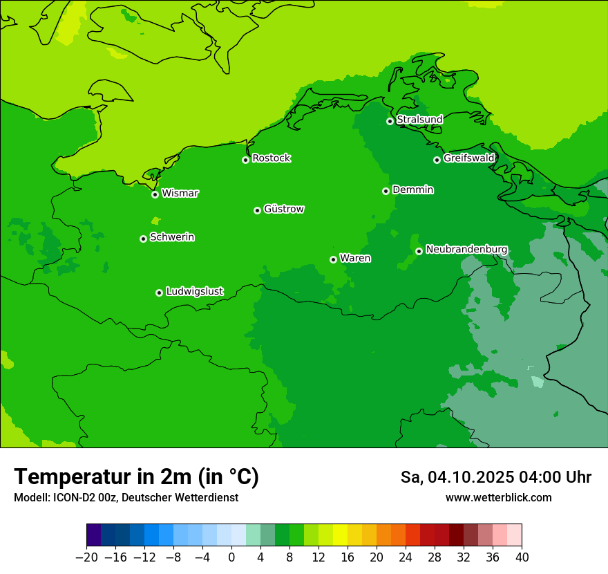 Modellkarten Temperatur