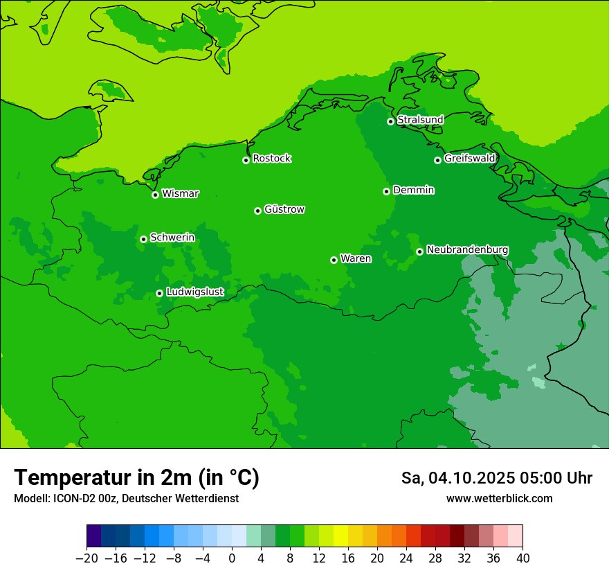 Modellkarten Temperatur