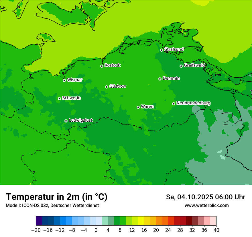 Modellkarten Temperatur