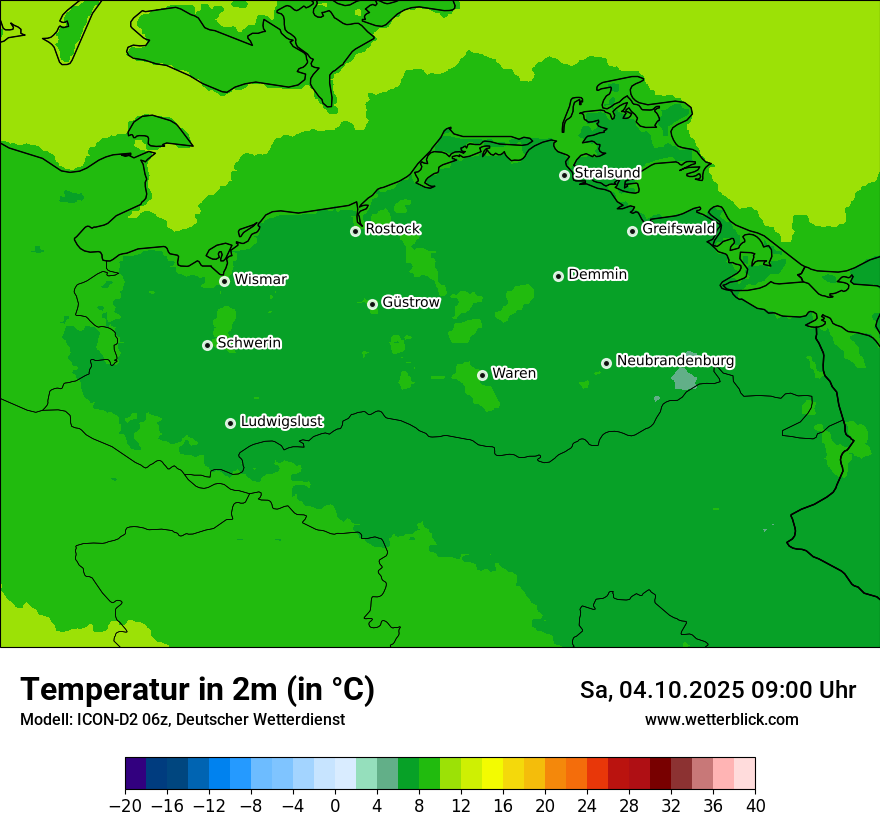 Modellkarten Temperatur