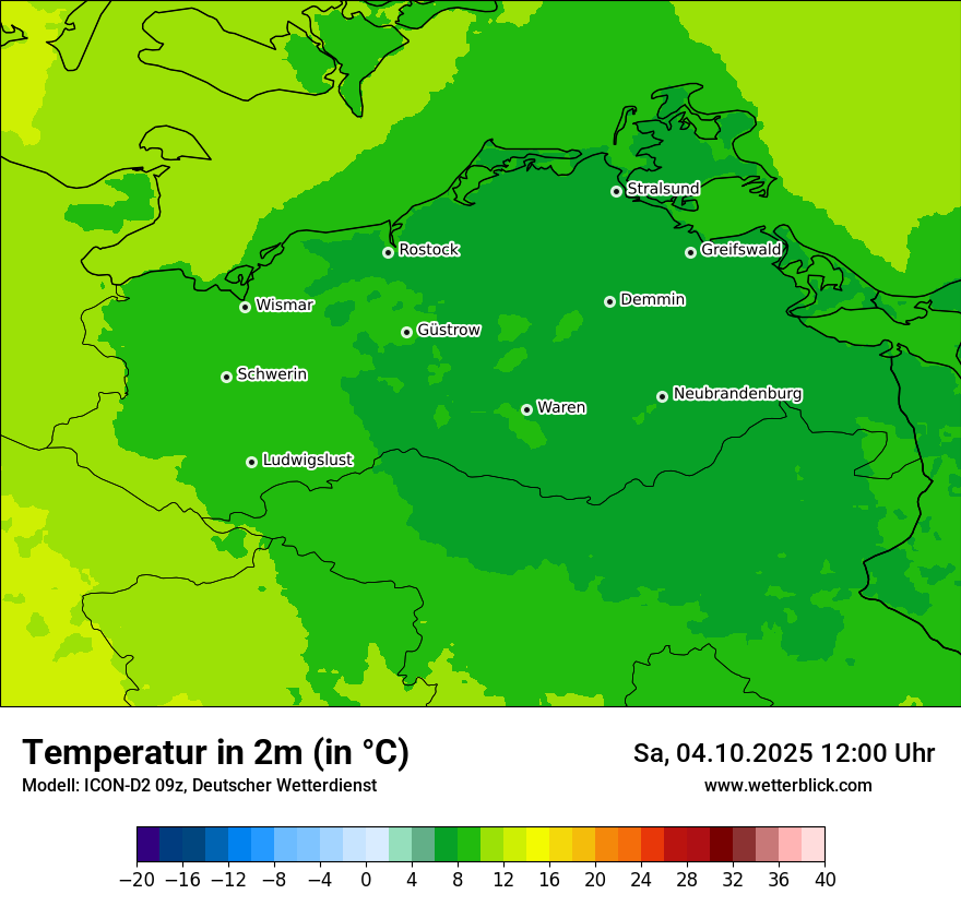 Modellkarten Temperatur