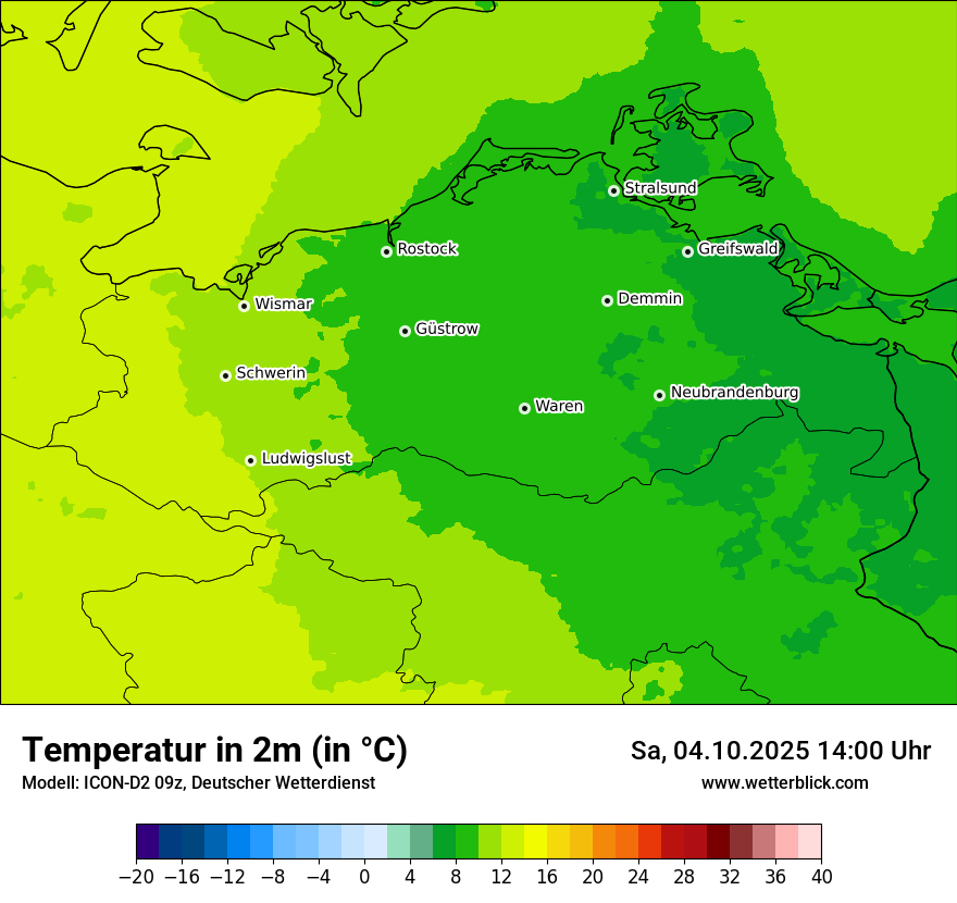 Modellkarten Temperatur