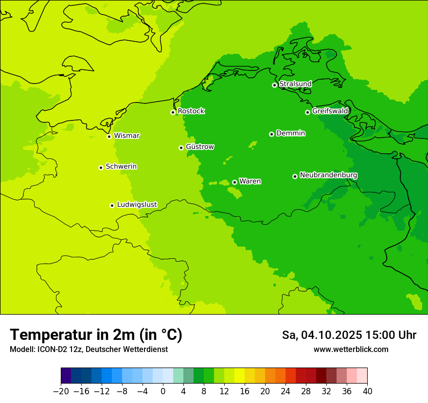 Modellkarten Temperatur