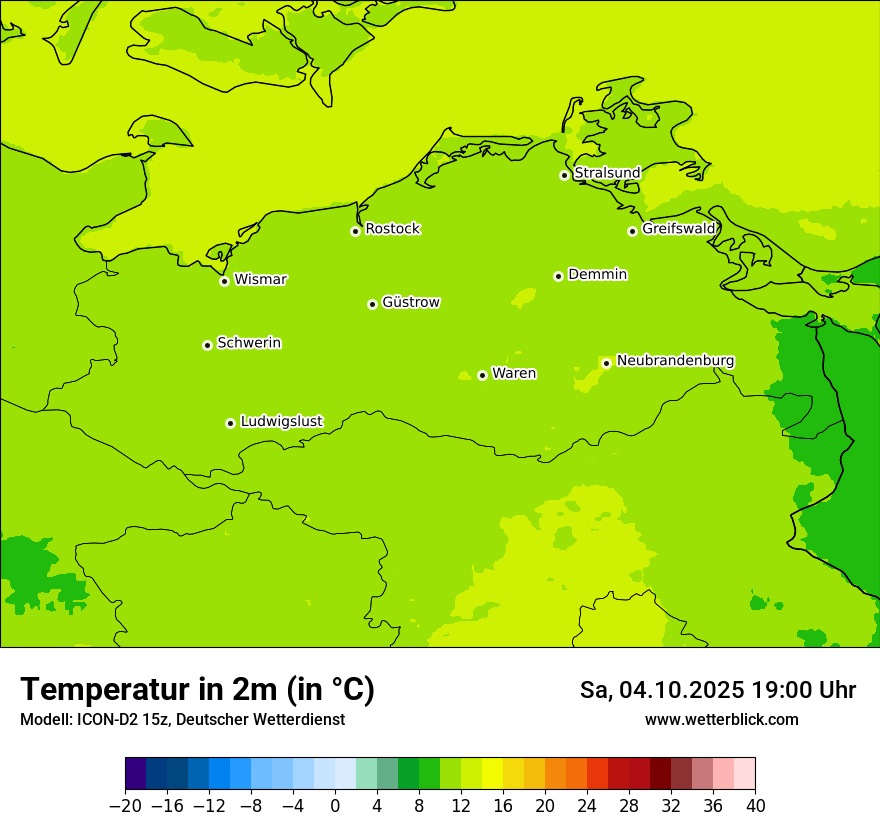 Modellkarten Temperatur