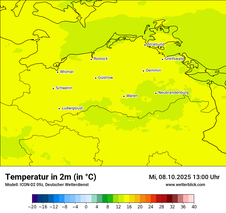 Modellkarten Temperatur