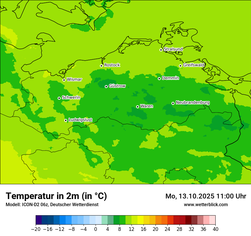 Modellkarten Temperatur
