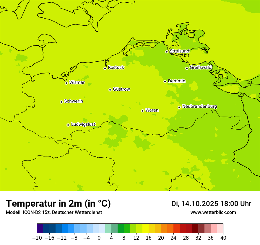 Modellkarten Temperatur