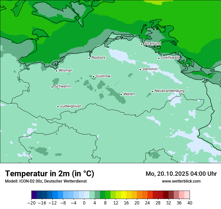 Modellkarten Temperatur
