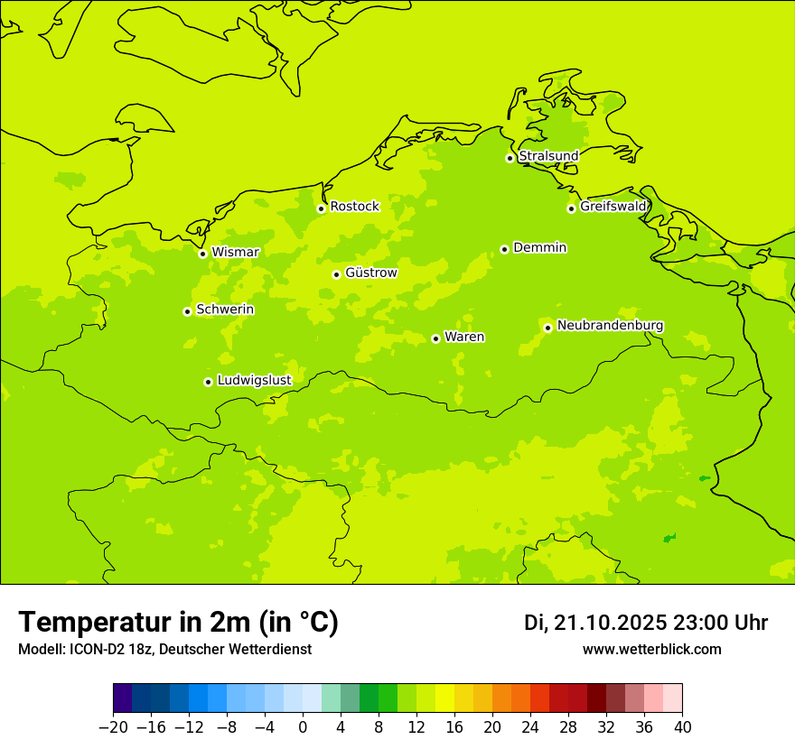 Modellkarten Temperatur