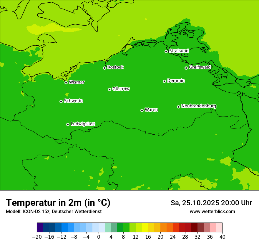 Modellkarten Temperatur