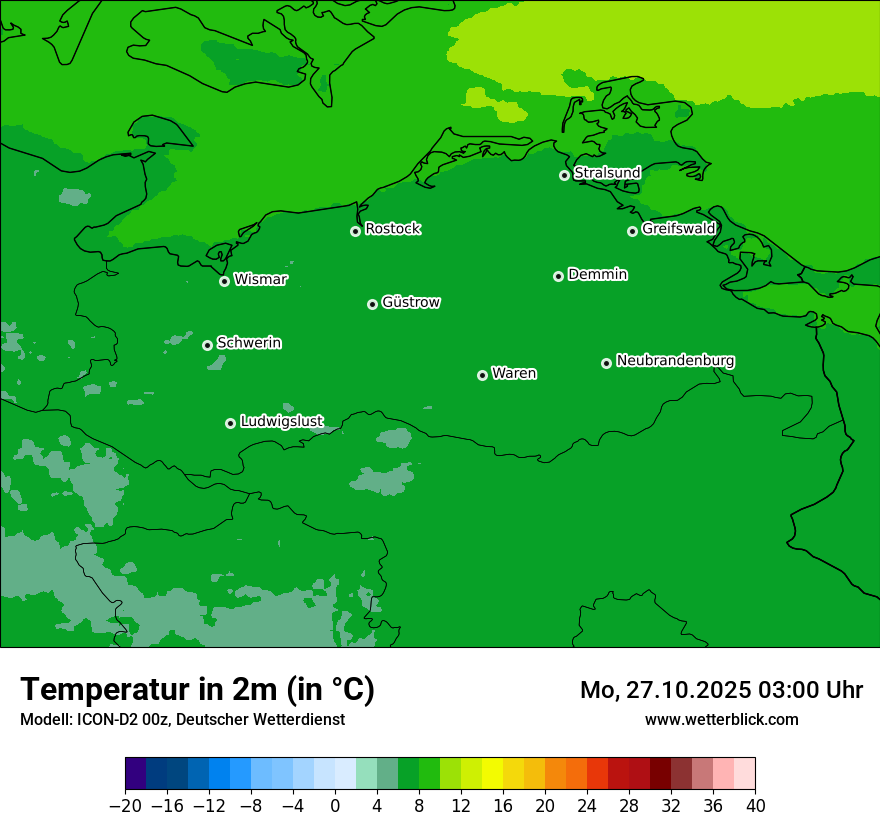Modellkarten Temperatur
