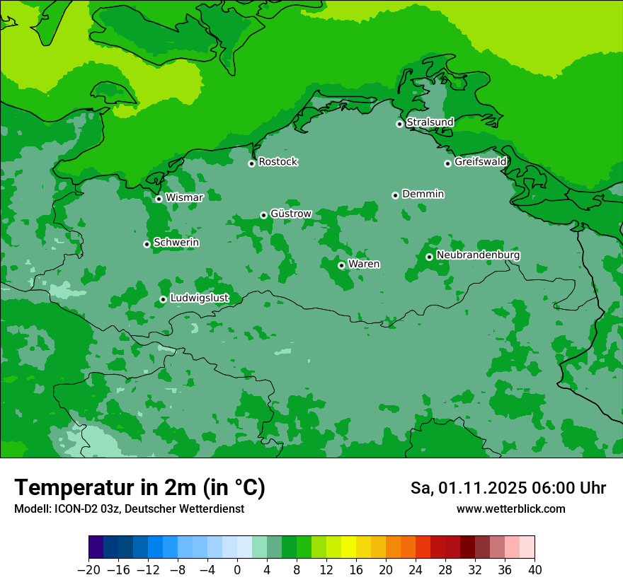 Modellkarten Temperatur