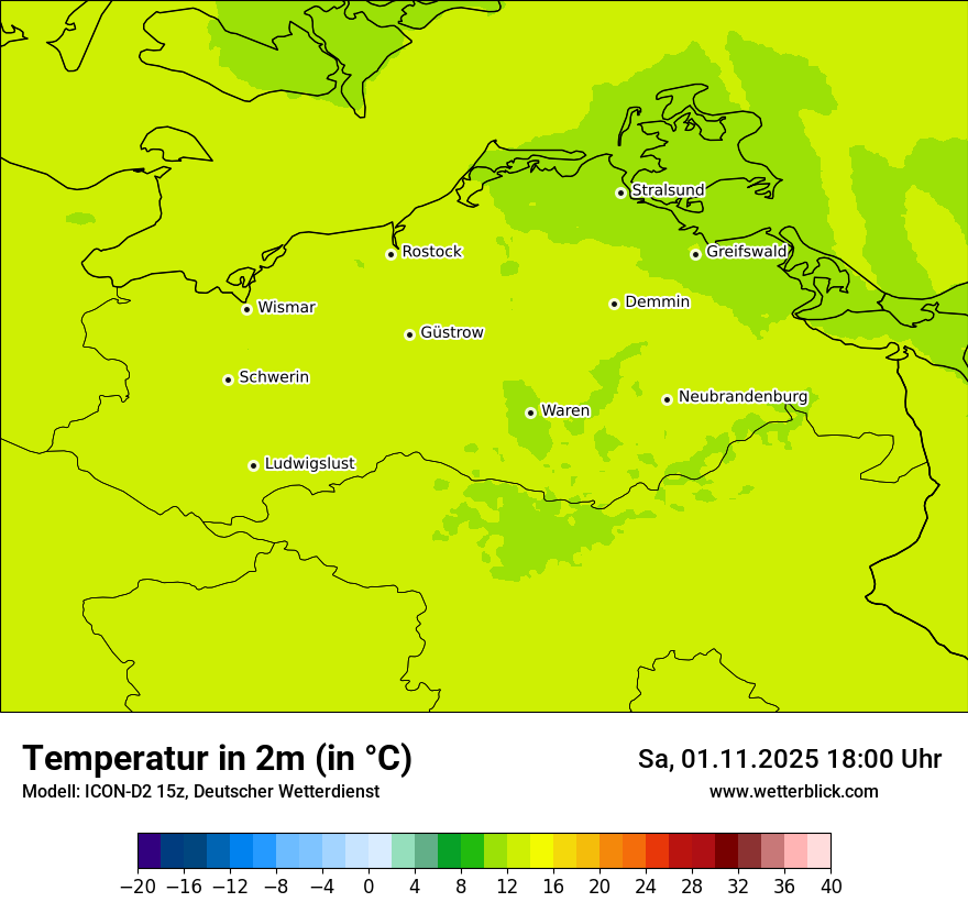 Modellkarten Temperatur