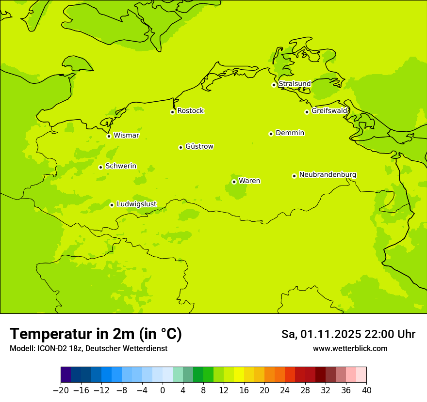 Modellkarten Temperatur